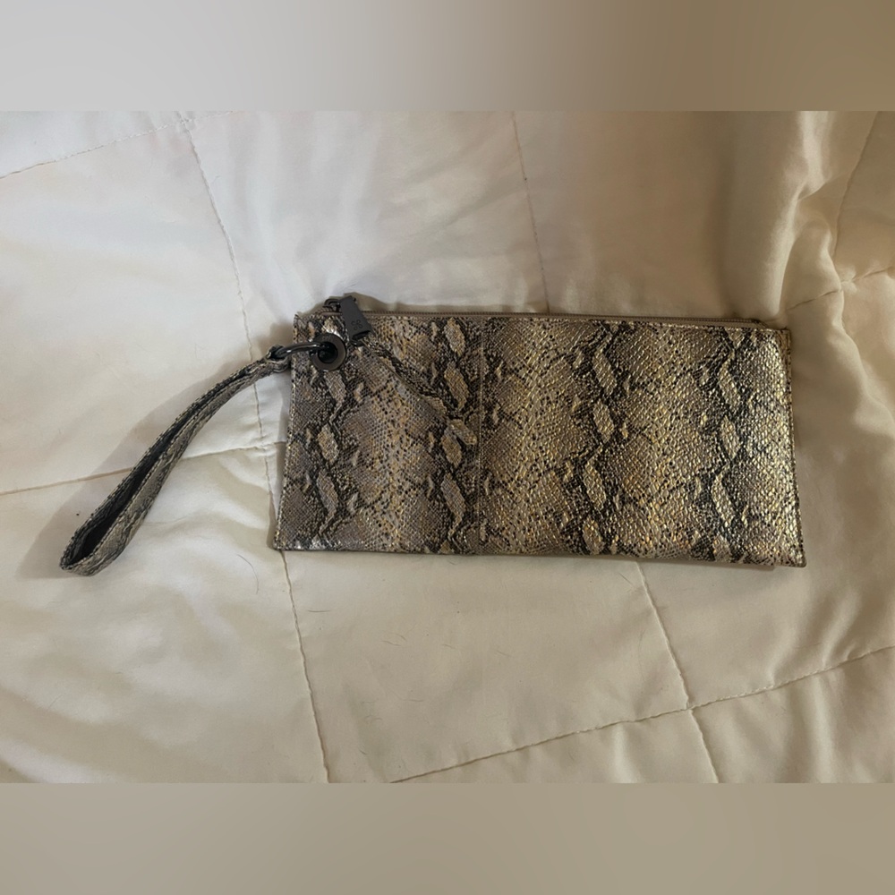 Hobo snake print wristlet